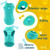 Sahunfri 2-Pack Fleece Dog Sweaters for Small Cats and Dogs with Leash, Aqua + Green, S view 3