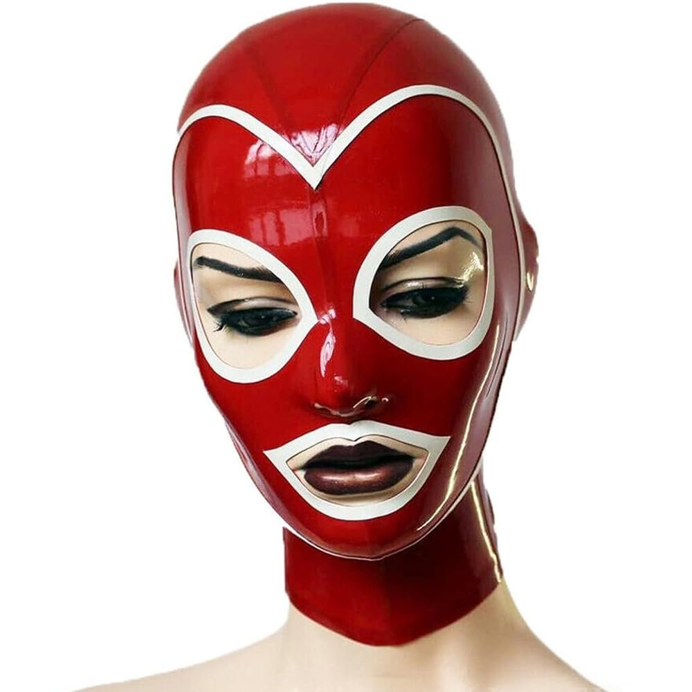 YZPNBW Handmade BDSM Latex Full-Face Mask with Zipper