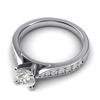 QTYQWC Women's Sterling Silver Engagement Ring, 1 Carat, Classic 4-Prong Simulated Round-Cut Diamond with Graduated Side Stones view 3