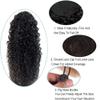 Premium Human Hair Ponytail Extension for Women, Drawstring, 25.466 cm, Deep Wavy, Natural Color view 3