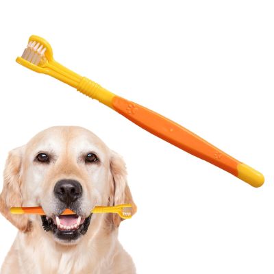 Small Dog Toothbrush, Puppy Toothbrush with Soft Bristles - Dog Toothbrush with Three Heads