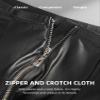 comeondear Men's Sexy PU Leather Boxer Briefs with Zipper, Black, M view 2