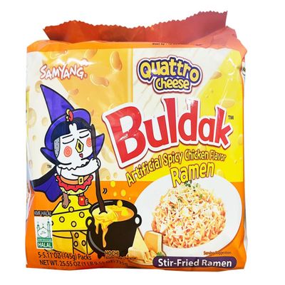 Samyang Quattro Cheese Flavor Buldak Ramen, 5-Pack