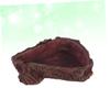 Happyyami Brown Resin Reptile Food Bowl with Tree Bark Look view 4