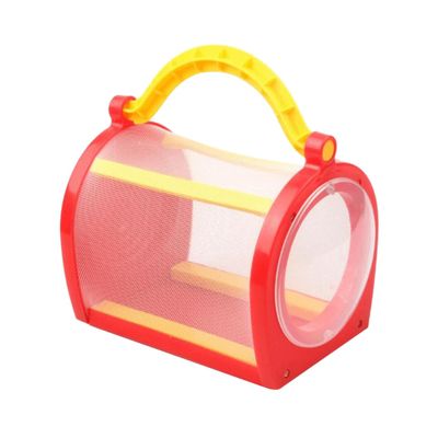 Yardwe Insect Cage for Kids, Insect House with Door and Handle, Insect Catching Cage for Learning and Observation, Garden Toy, Red