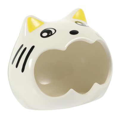 Yardwe Cat-Shaped Ceramic Hamster Summer House, Random Style