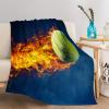 Generic Cozy Blanket 180 x 220 cm, Flame Tennis Sherpa Blanket for Couch, Sofa, Bed and Travel view 2