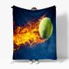 Generic Cozy Blanket 180 x 220 cm, Flame Tennis Sherpa Blanket for Couch, Sofa, Bed and Travel view 4