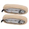 2 Beige Cotton Crutch Covers with Sponge, Universal view 1