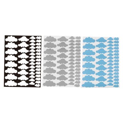 3-Piece PVC Cloud Wall Stickers for Children's Rooms and Windows
