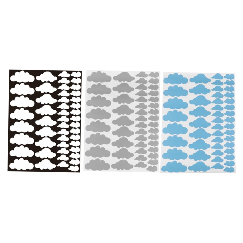 3-Piece PVC Cloud Wall Stickers for Children's Rooms and Windows