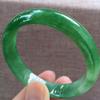 QTYQWC Green Jade Bracelet for Women, Burmese Natural Jadeite Jewelry with Certificate (Size: 58 mm) view 2