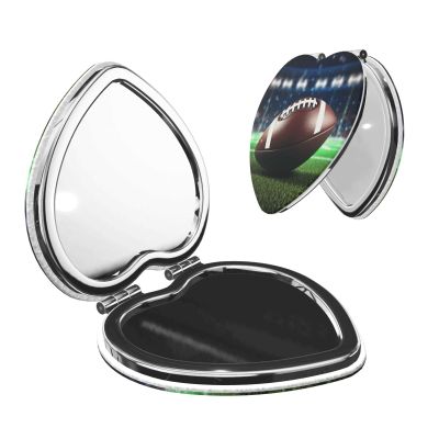 STVYUKL Mini Folding Mirror, Pocket Travel Makeup Mirror with 1x/2x Magnification, American Football, Portable Compact Mirror for Women, Purse or Wallet
