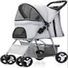 Windmilne Dog Stroller, Pet Buggy, Collapsible Travel Stroller, Waterproof Puppy Stroller with Large Storage Basket (Gray) view 1