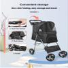 Windmilne Dog Stroller, Pet Buggy, Collapsible Travel Stroller, Waterproof Puppy Stroller with Large Storage Basket (Gray) view 4