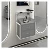 Wall-Mounted Salon Cabinet with Drawers and 2 Shelves, Beauty Spa Organizer with Hair Dryer Holders (Silver-Gray) view 1