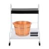 Portable Wheeled Footrest Stand for Beauty Salons | Rolling Storage Station for Hair Salons, Bathrooms and Foot Spas view 2