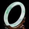 QTYQWC Natural Burmese Green Jade Bangle for Women, Retro Chinese-Style Jadeite Bracelet with Certificate, 64 mm view 2