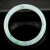 QTYQWC Natural Burmese Green Jade Bangle for Women, Retro Chinese-Style Jadeite Bracelet with Certificate, 64 mm view 3