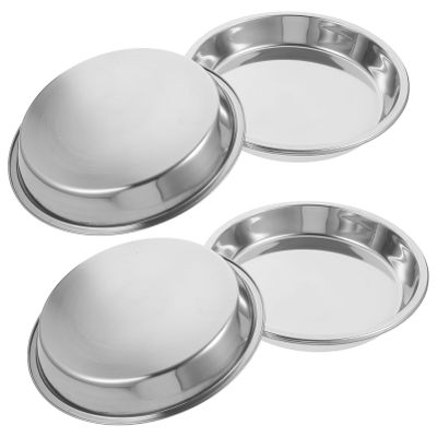Stainless Steel Cat Bowls, 4-Pack, Silver, Easy to Clean