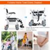 Patient Transfer Chair with Potty and Cushion, Portable Aid for Older Adults, 180° Split Seat, Shower Chair and Bedside Commode Lift view 3