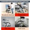 Patient Transfer Chair with Potty and Cushion, Portable Aid for Older Adults, 180° Split Seat, Shower Chair and Bedside Commode Lift view 4