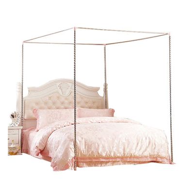 Stainless Steel Mosquito Net for Double, Queen-Size, and California King Beds, 4-Corner Bed Frame, 32 mm