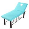 Washable Massage Table Cover, 1PC Soft Fitted Sheet with Face Breathing Hole, Blue view 1