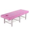 Washable Thickened Velvet Massage Table Fitted Sheet with Face Hole, Pink, 180–175 x 60 view 2