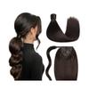 Premium Human Hair Ponytail Extension for Women, Bone-Straight Wrap-Around Magic Tape Clip-In, 10–26 in, Brazilian Human Hair view 1