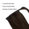 Premium Human Hair Ponytail Extension for Women, Bone-Straight Wrap-Around Magic Tape Clip-In, 10–26 in, Brazilian Human Hair view 4