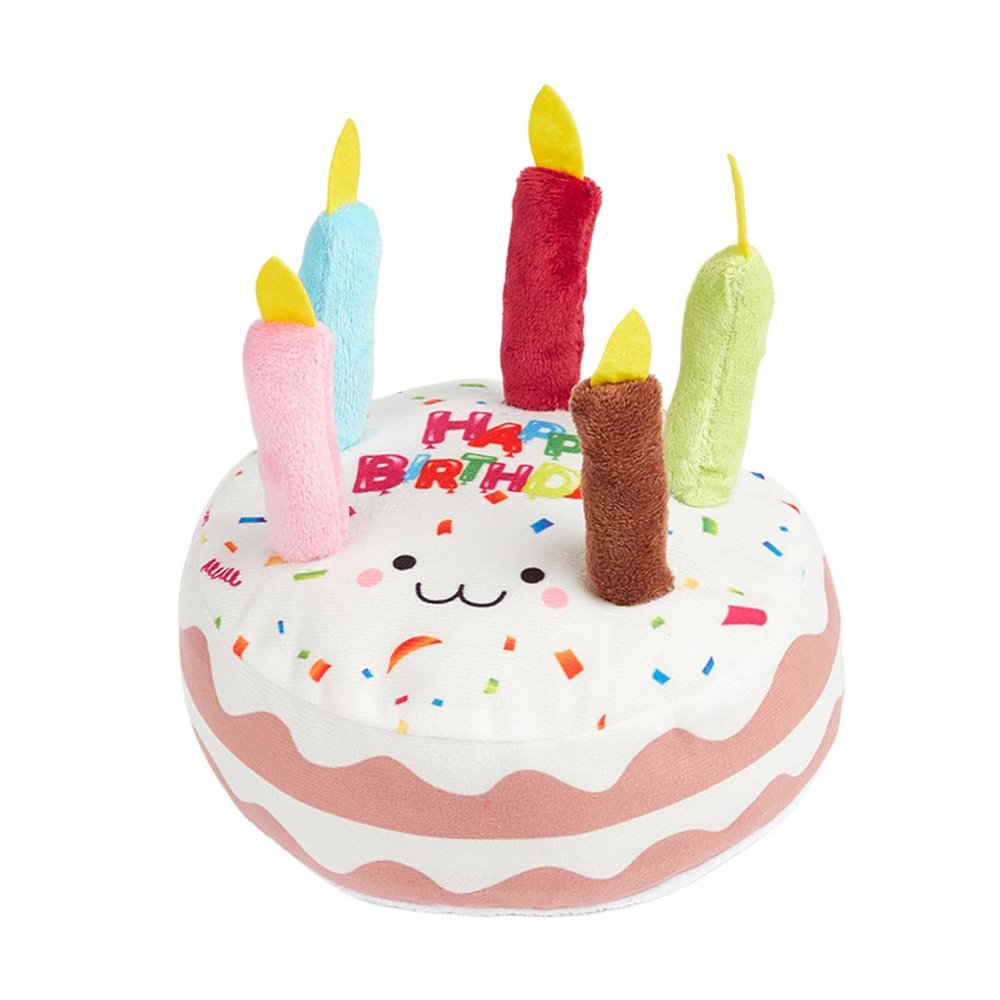 Jvjggag Plush Birthday Cake Dog Toy