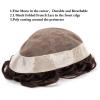 Men's 25 mm Curly Hairpiece, Fine Mono Base, #2 Indian Remy Hair, 7 in view 2