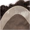 Men's 25 mm Curly Hairpiece, Fine Mono Base, #2 Indian Remy Hair, 7 in view 3