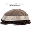 Men's 25 mm Curly Hairpiece, Fine Mono Base, #2 Indian Remy Hair, 7 in view 4
