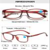 Lanomi Rectangular Reading Glasses with Blue-Light Filter, Flexible Temples, Red, 2.0 view 2