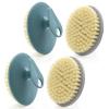 BEAUTAIL 4-Pack Body Brushes, Soft Bristles, Gentle Exfoliation, Non-Slip Hand Clip, 2 Blue + 2 Gray view 1