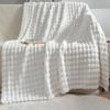 Surwin Cozy Flannel Fleece Blanket, Soft Bubble Velvet Throw for Kids and Sofa, Beige, 70.9 x 78.7 in view 2