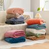Surwin Cozy Flannel Fleece Blanket, Soft Bubble Velvet Throw for Kids and Sofa, Beige, 70.9 x 78.7 in view 3
