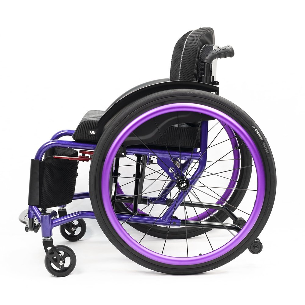 Self-Propelled Sport Wheelchair, Foldable Aluminum, 40 cm/15.7 in Seat Width