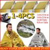 WJLYDM Emergency Blankets, Outdoor Survival First Aid Blankets, Windproof Thermal Insulation, 3-Pack, 140 x 210 cm view 2