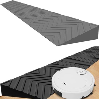 Portable Threshold Ramp for Doors and Steps, Gray, 100 x 10 x 4 cm