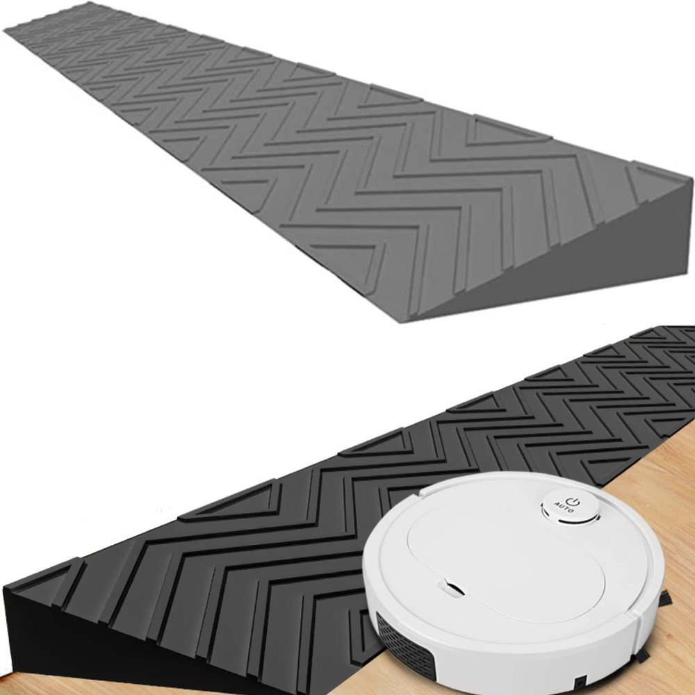 Portable Threshold Ramp for Doors and Steps, Gray, 100 x 10 x 4 cm