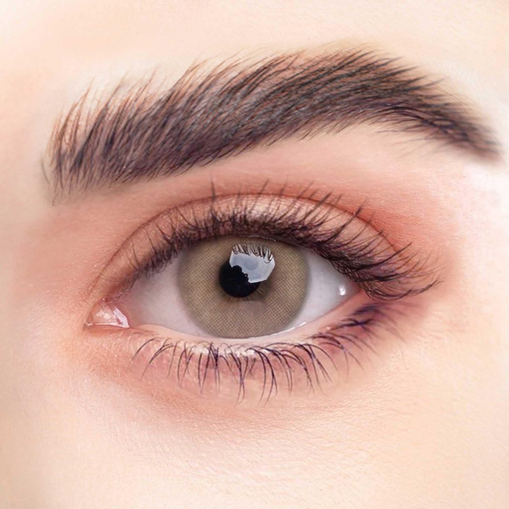 REHLEIN Beige Brown Colored Monthly Contact Lenses, 2-Pack with Free Case, -5.50