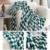 Surwin Soft Flannel Fleece Blanket, Checkered, Dark Green, 200 x 230 cm view 2