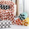 Surwin Soft Flannel Fleece Blanket, Checkered, Dark Green, 200 x 230 cm view 3