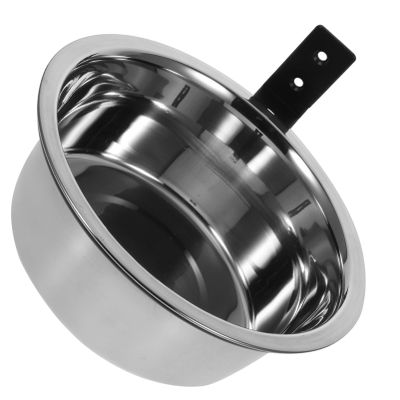 Silver Stainless Steel Elevated Wall-Mounted Dog Bowl