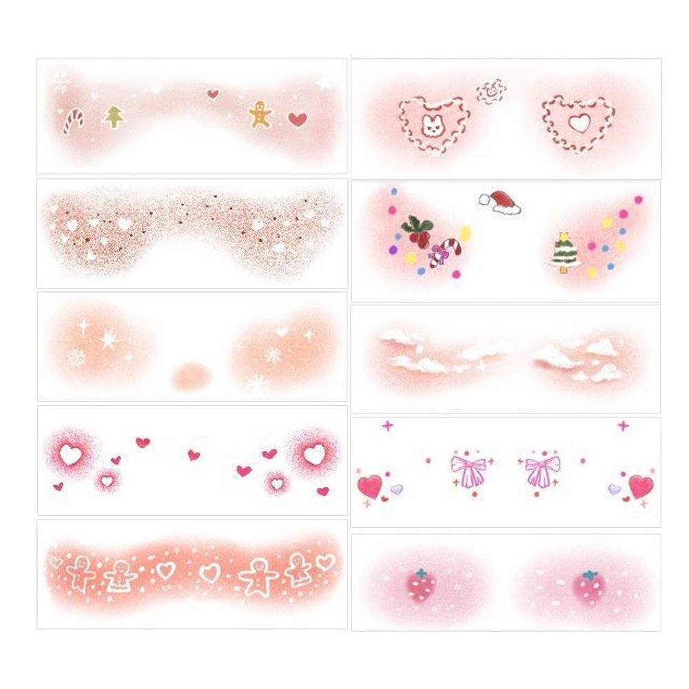 Renopfect Makeup Patches, Christmas Makeup Stickers | 10 Face Designs