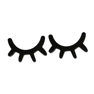 Pair of Wooden Eyelash Wall Stickers, Black