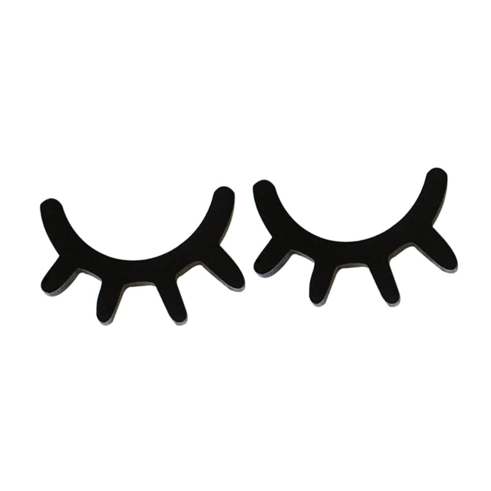 Pair of Wooden Eyelash Wall Stickers, Black